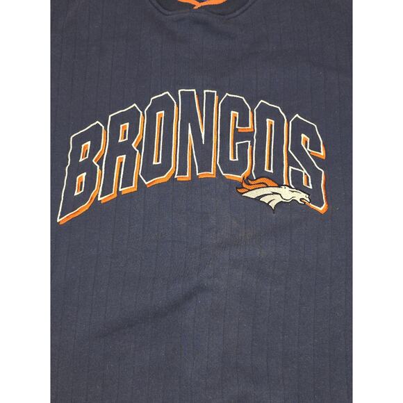 VTG Starter Sweatshirt Men's XXL Crewneck Denver Broncos NFL Pleated Sweater - Picture 9 of 11